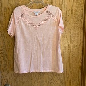 Liz Claiborne Lt.Orange/Peach Top, Size L, in good condition